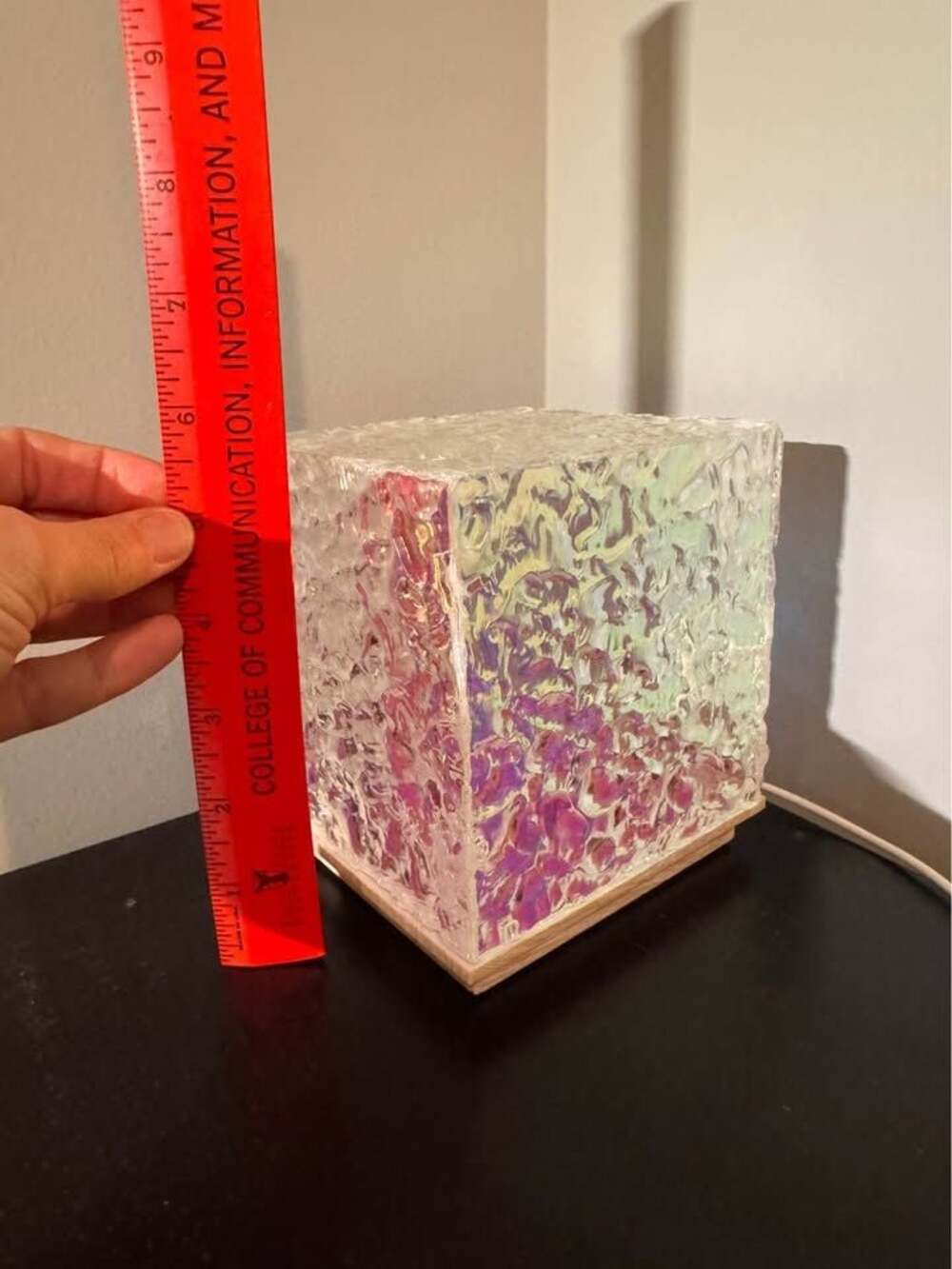 Color Changing Water Ripple Cube LED Lamp 5.5” - Picture 7 of 8